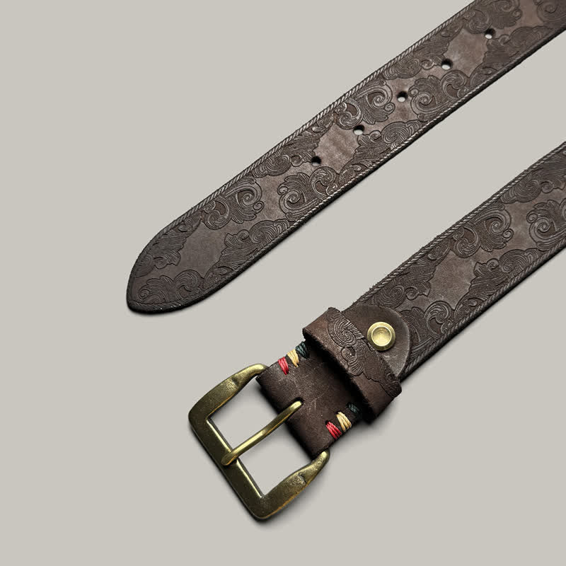 Ceinture en cuir à motif floral vintage délicat