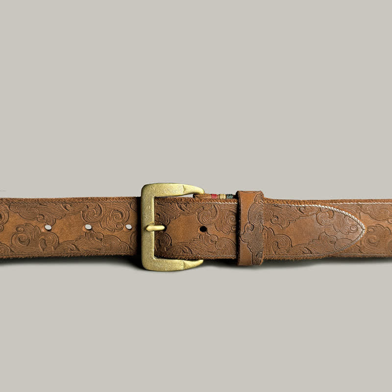 Ceinture en cuir à motif floral vintage délicat