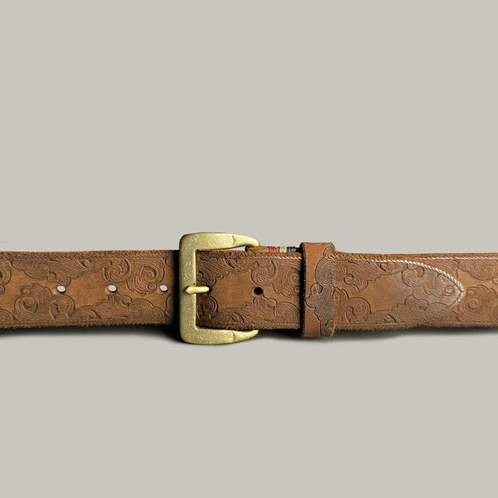 Ceinture en cuir à motif floral vintage délicat