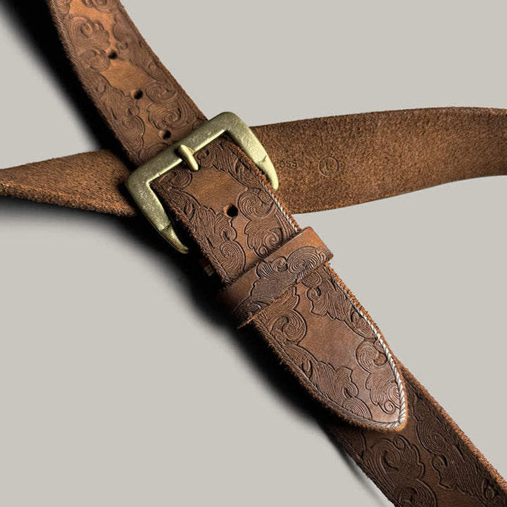 Ceinture en cuir à motif floral vintage délicat