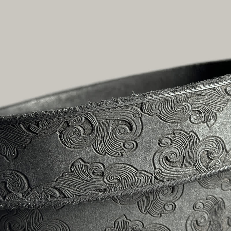 Ceinture en cuir à motif floral vintage délicat