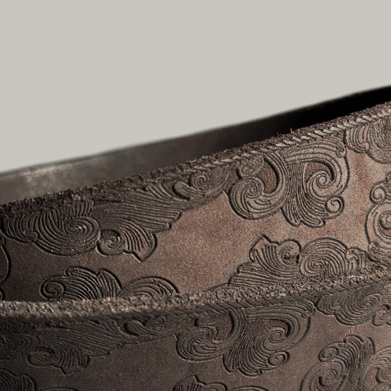 Ceinture en cuir à motif floral vintage délicat
