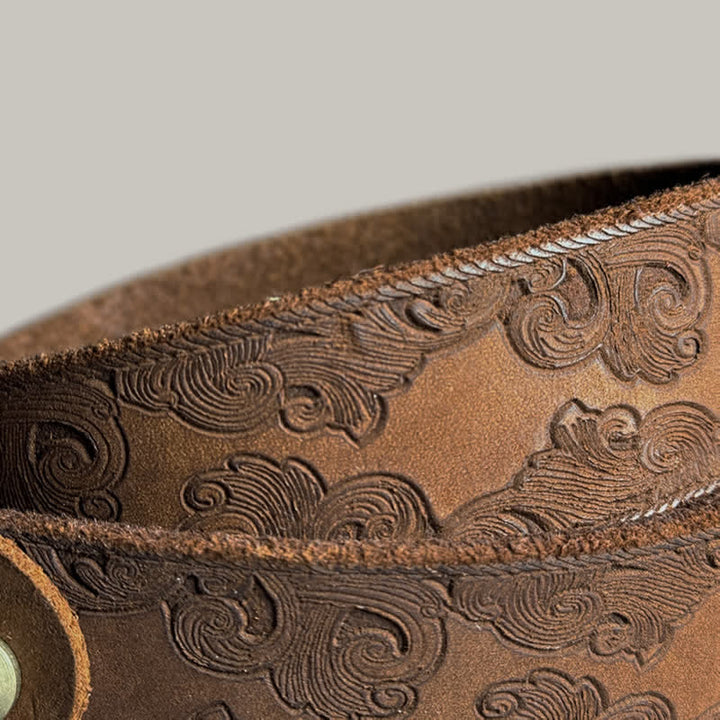 Ceinture en cuir à motif floral vintage délicat