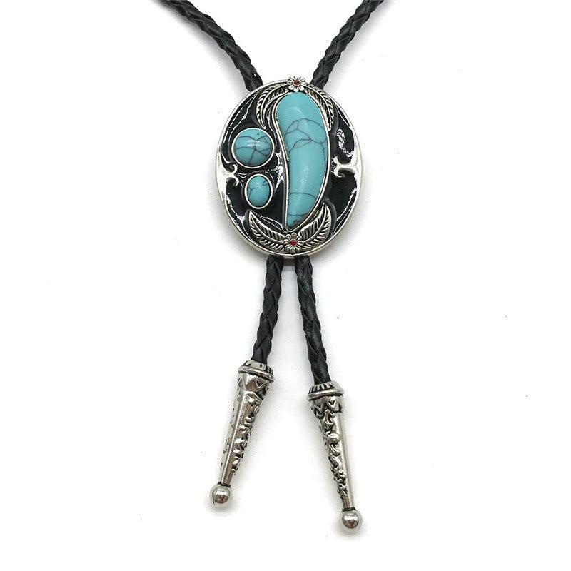 Cravate bolo de style cowboy indien turquoise
