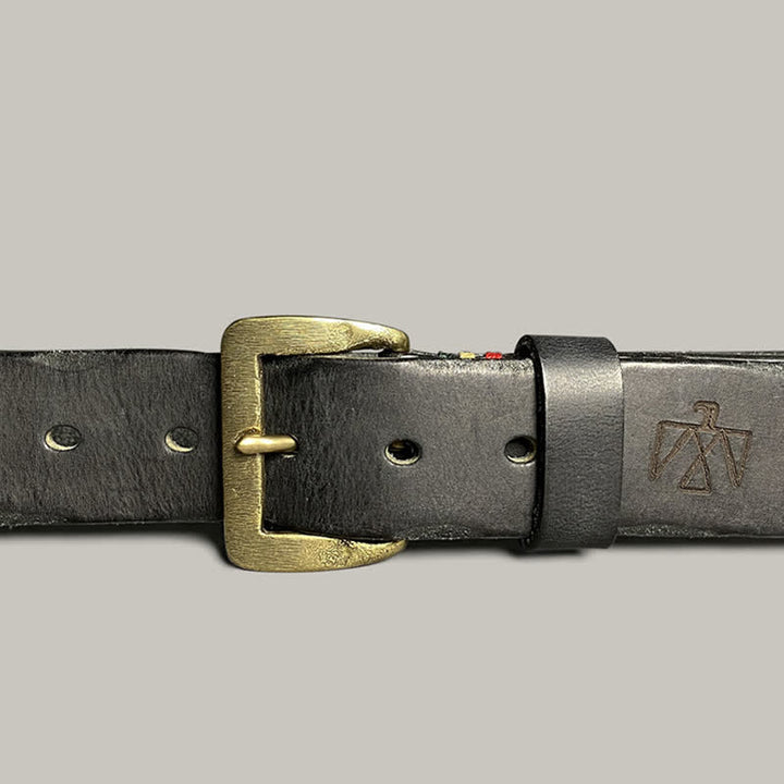 Ceinture décontractée en cuir à motif totem gravé au laser rétro