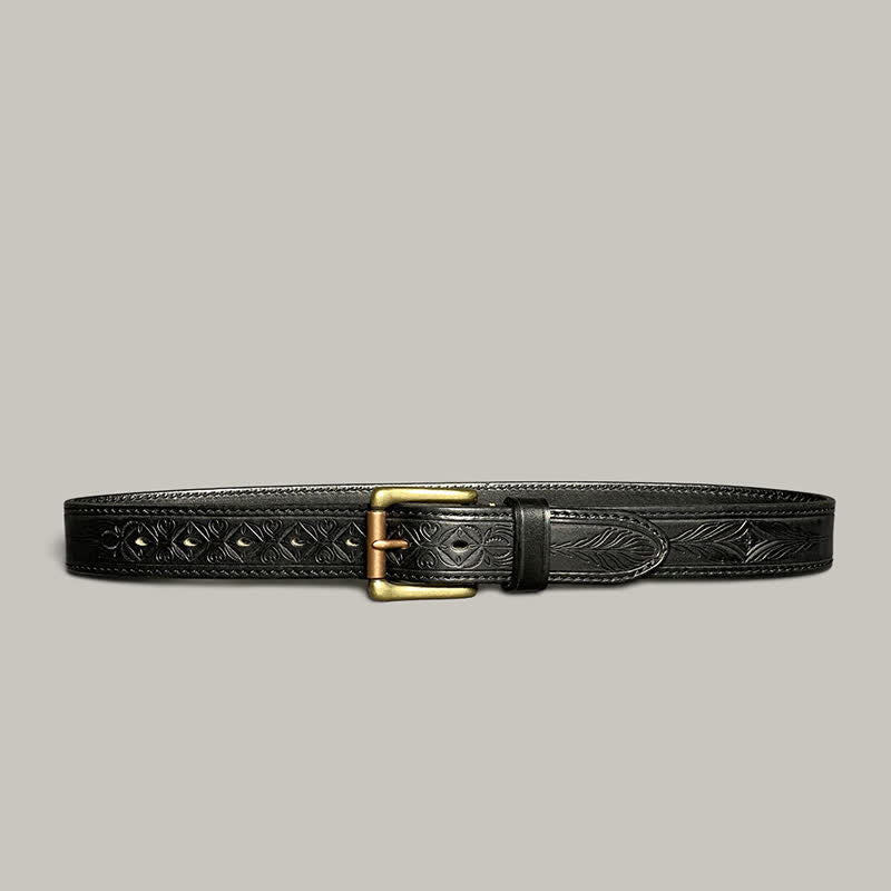 Ceinture en cuir à imprimé floral classique et tendance