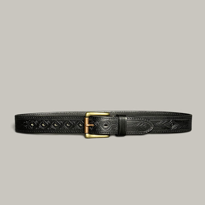 Ceinture en cuir à imprimé floral classique et tendance