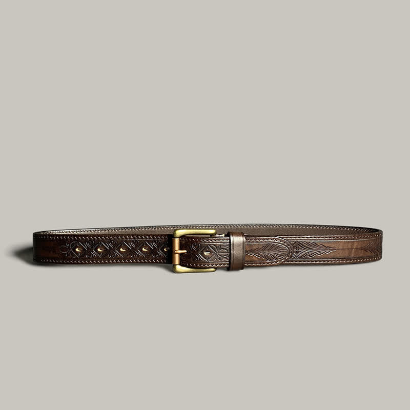 Ceinture en cuir à imprimé floral classique et tendance