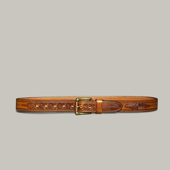 Ceinture en cuir à imprimé floral classique et tendance