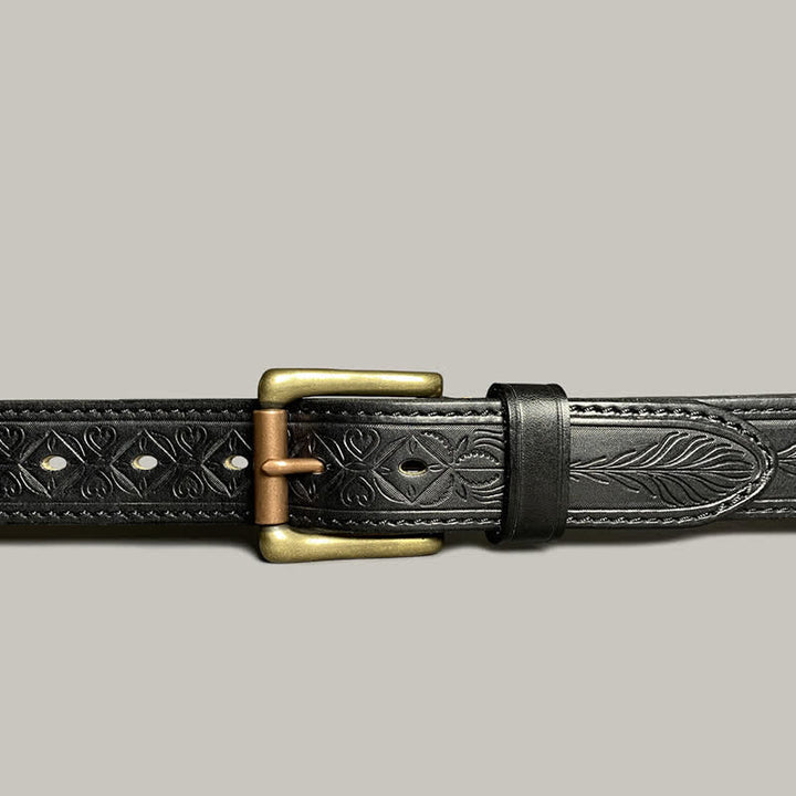 Ceinture en cuir à imprimé floral classique et tendance