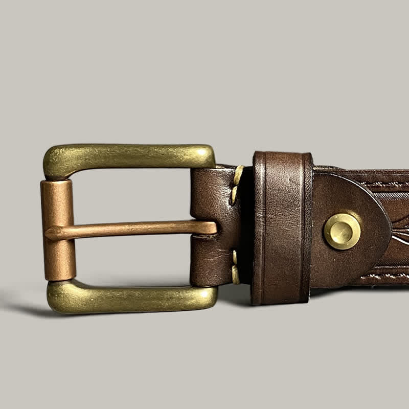 Ceinture en cuir à imprimé floral classique et tendance