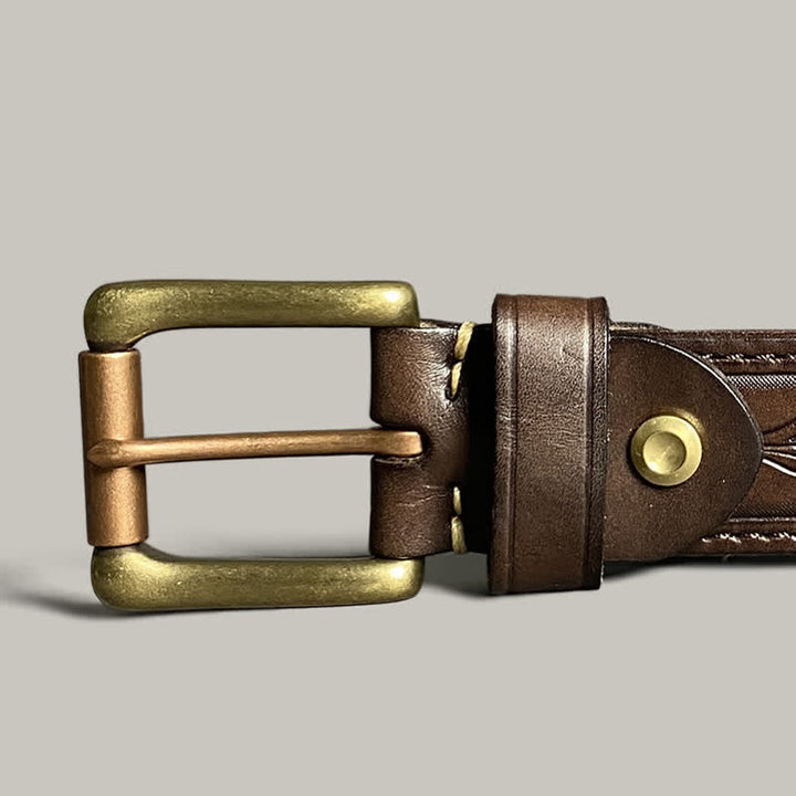 Ceinture en cuir à imprimé floral classique et tendance