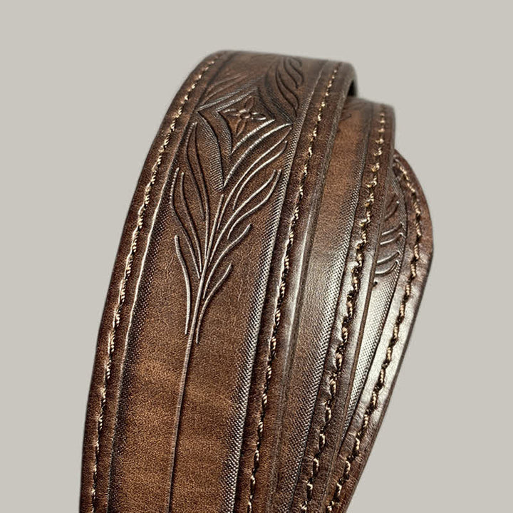 Ceinture en cuir à imprimé floral classique et tendance