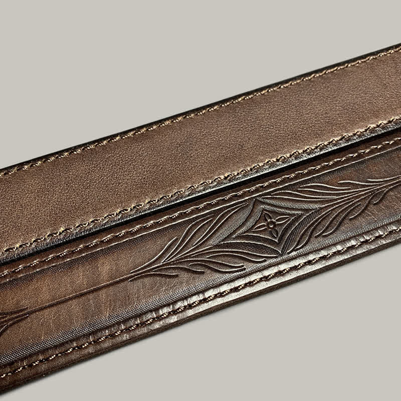 Ceinture en cuir à imprimé floral classique et tendance