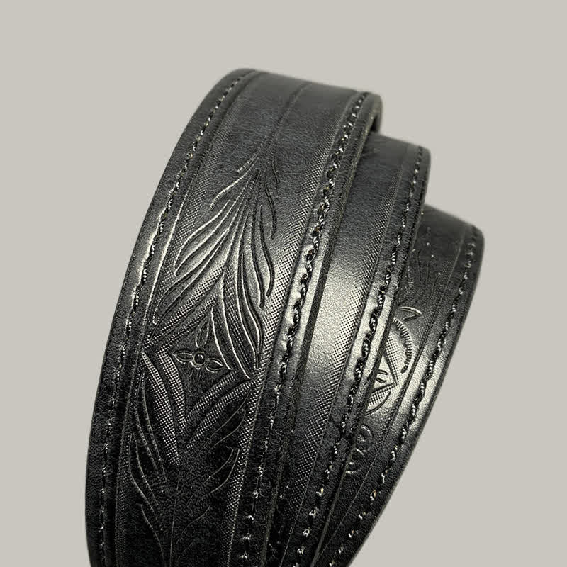 Ceinture en cuir à imprimé floral classique et tendance