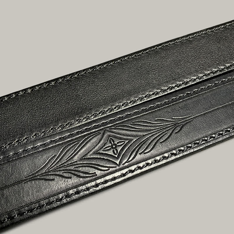 Ceinture en cuir à imprimé floral classique et tendance