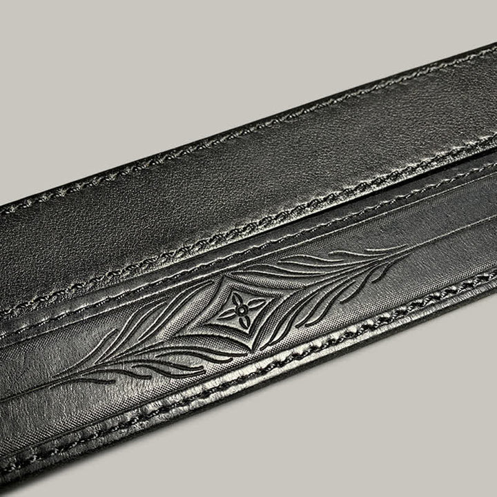 Ceinture en cuir à imprimé floral classique et tendance