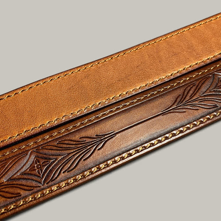 Ceinture en cuir à imprimé floral classique et tendance