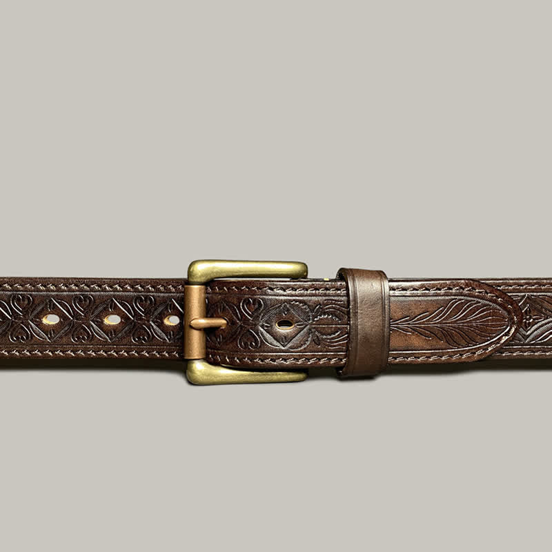 Ceinture en cuir à imprimé floral classique et tendance