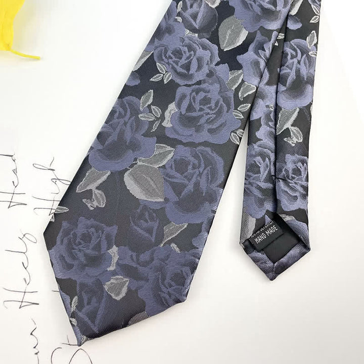 Cravate décontractée à motif floral rose pour homme