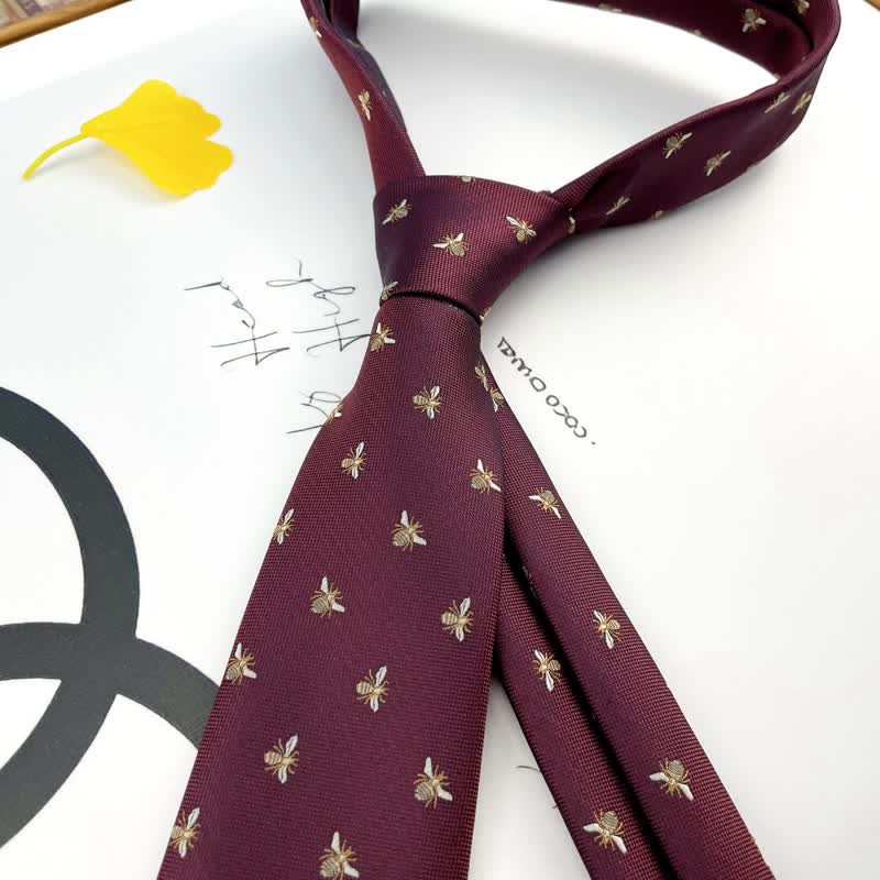 Cravate décontractée à motifs d'abeilles mignonnes pour hommes - image 1