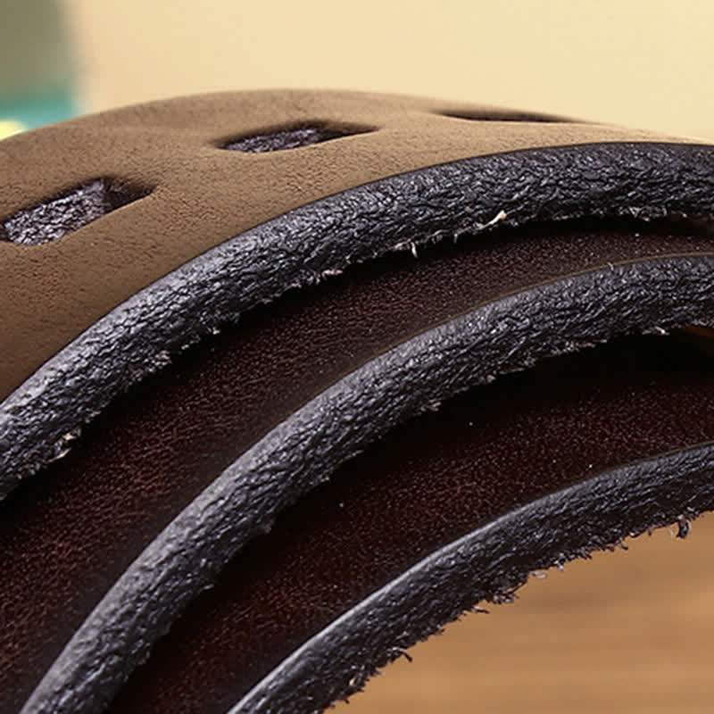 Ceinture en cuir avec boucle ardillon en laiton massif unique