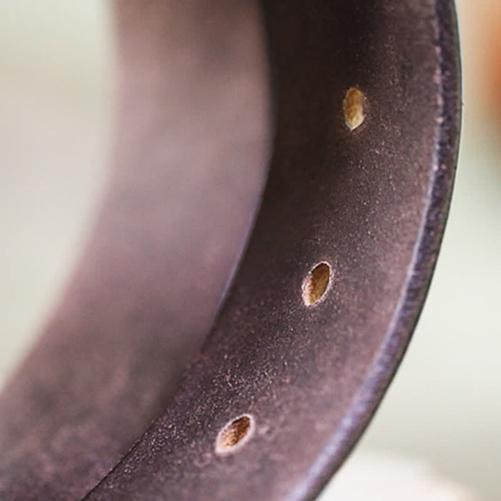 Ceinture en cuir véritable pour jeans rétro cousue à la main