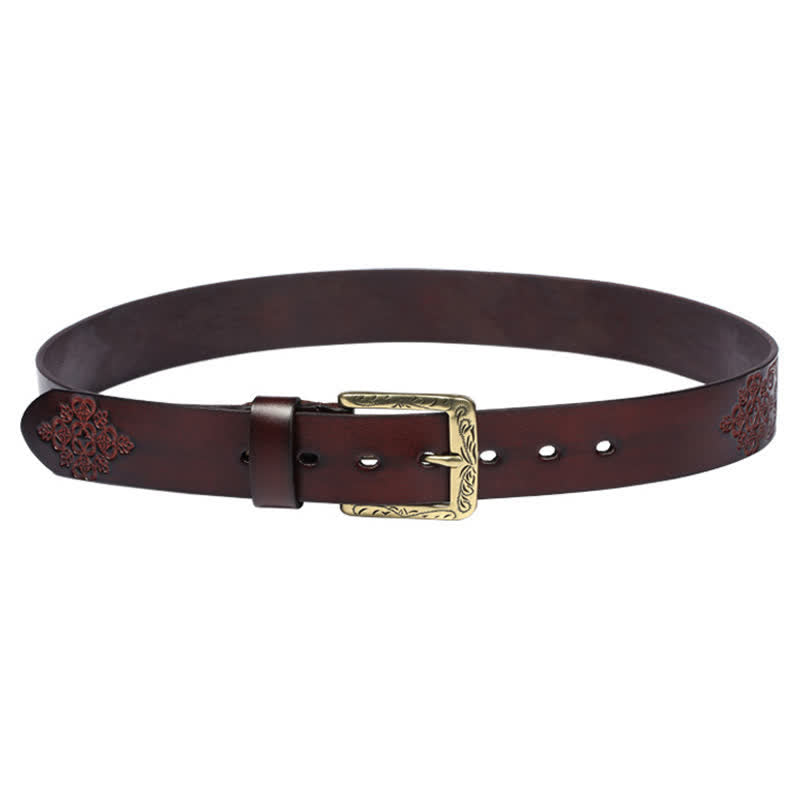 Ceinture en cuir à motif exotique médiéval en relief