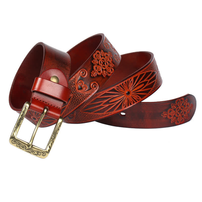 Ceinture en cuir à motif exotique médiéval en relief
