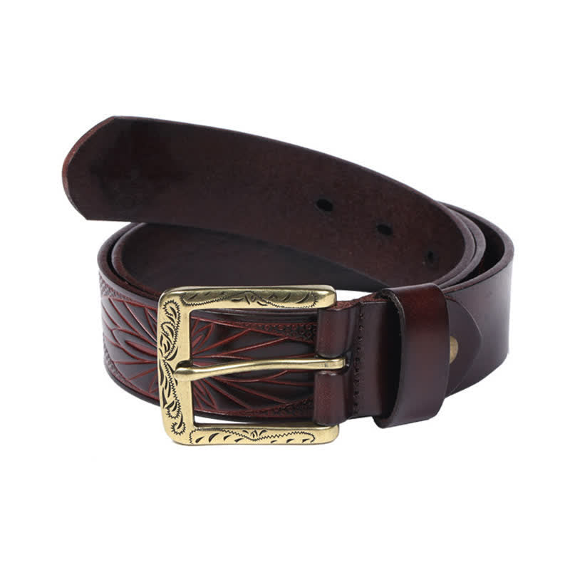 Ceinture en cuir à motif exotique médiéval en relief