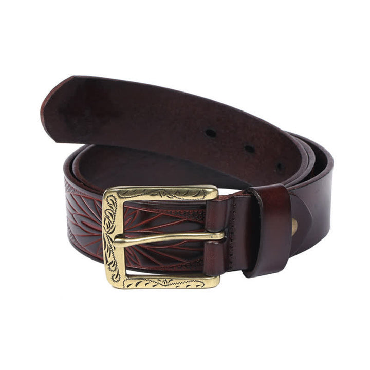 Ceinture en cuir à motif exotique médiéval en relief