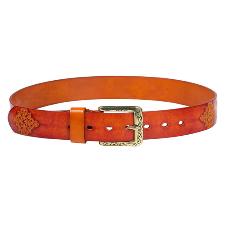 Ceinture en cuir à motif exotique médiéval en relief