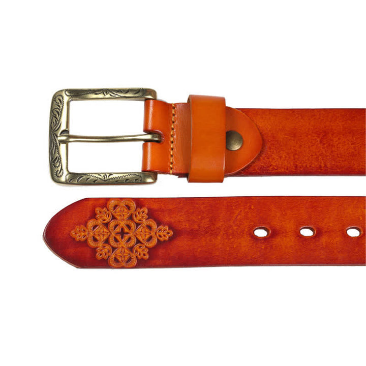 Ceinture en cuir à motif exotique médiéval en relief