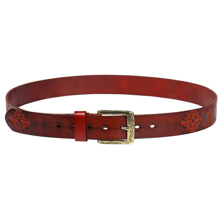 Ceinture en cuir à motif exotique médiéval en relief