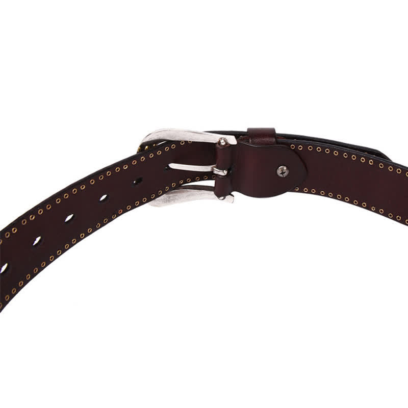 Ceinture en cuir à rivets en forme d'étoile à cinq branches de style Weathern