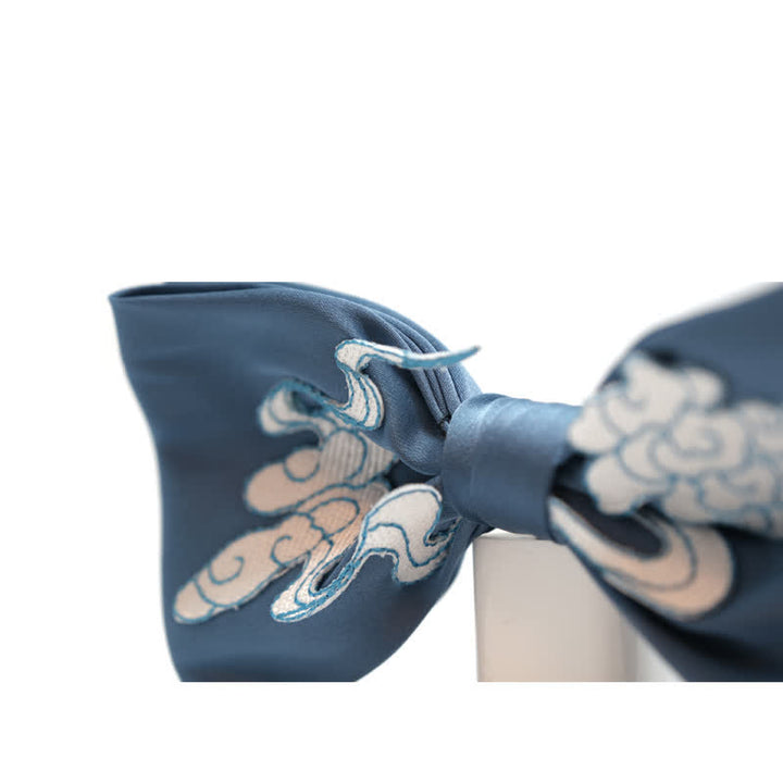 Nœud papillon double épaisseur bleu et blanc pour homme