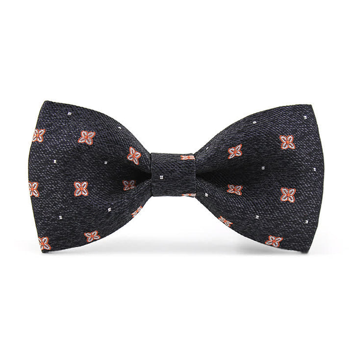Nœud papillon en soie gris foncé et bordeaux Lucky Stars pour homme