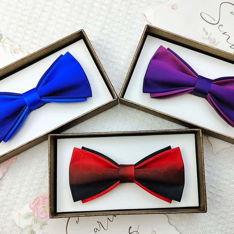 Nœud papillon double épaisseur dégradé de couleurs pour homme