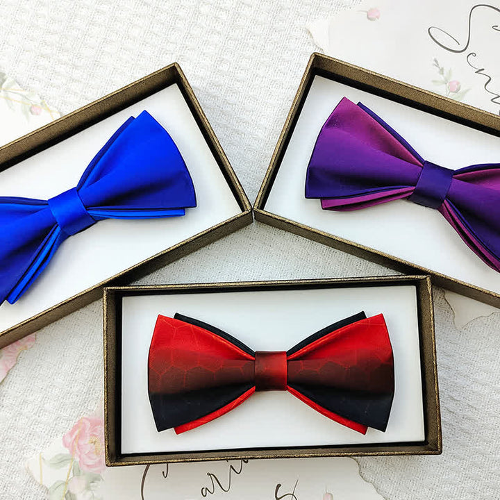 Nœud papillon double épaisseur dégradé de couleurs pour homme