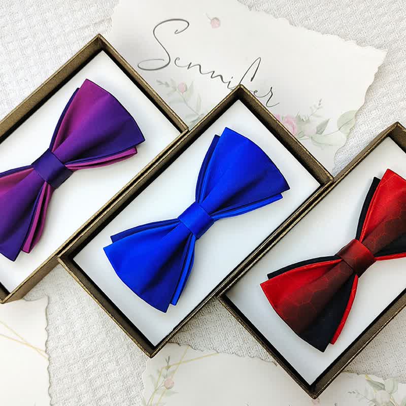 Nœud papillon double épaisseur dégradé de couleurs pour homme