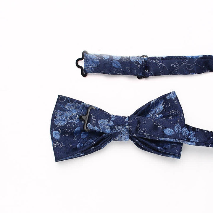Nœud papillon à rayures florales de style vintage pour homme