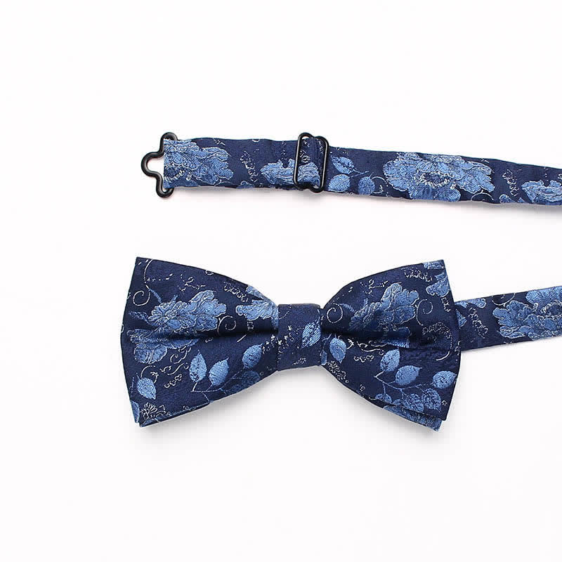 Nœud papillon à rayures florales de style vintage pour homme