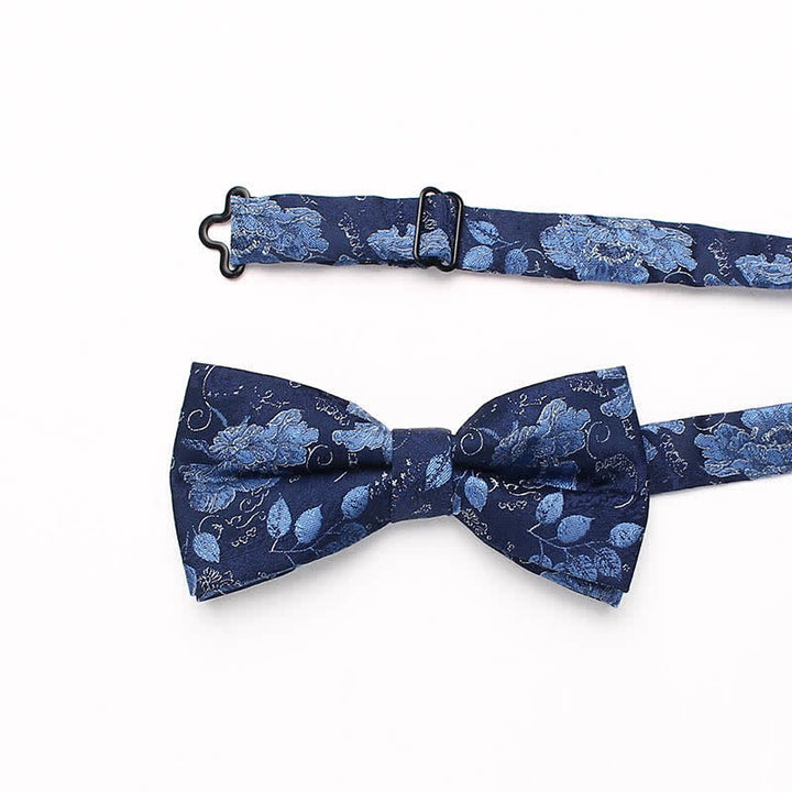 Nœud papillon à rayures florales de style vintage pour homme