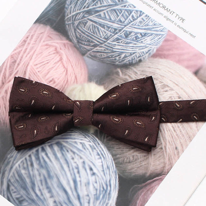 Nœud papillon à rayures florales de style vintage pour homme