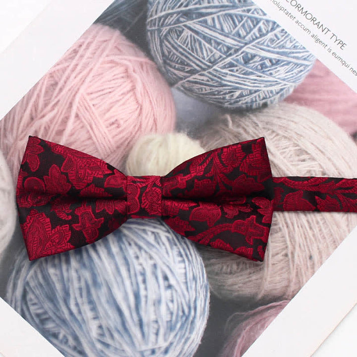 Nœud papillon à rayures florales de style vintage pour homme
