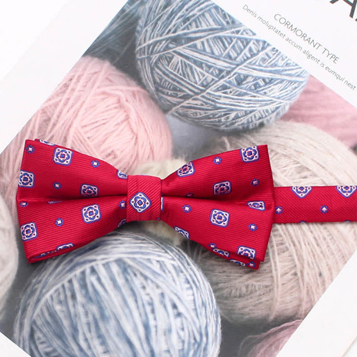 Nœud papillon à rayures florales de style vintage pour homme