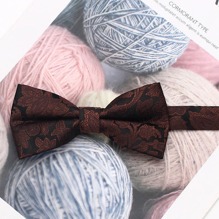 Nœud papillon à rayures florales de style vintage pour homme