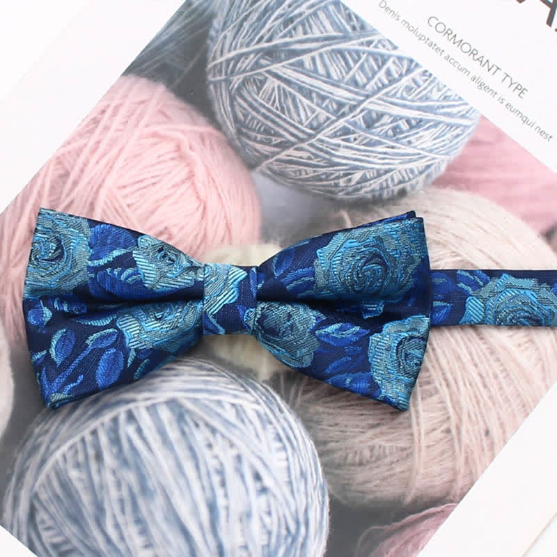Nœud papillon à rayures florales de style vintage pour homme