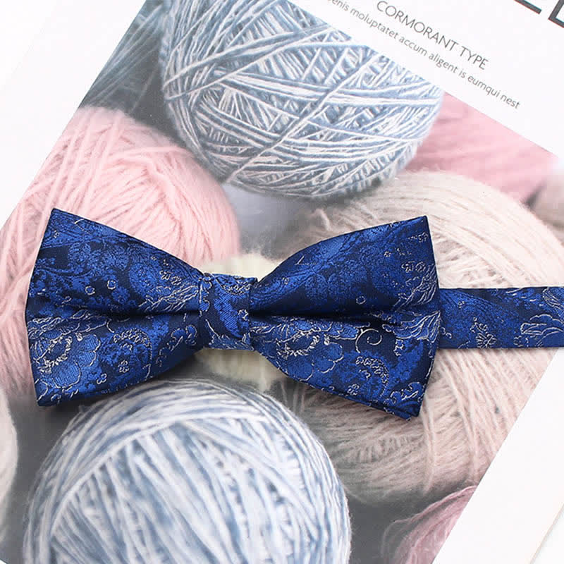 Nœud papillon à rayures florales de style vintage pour homme