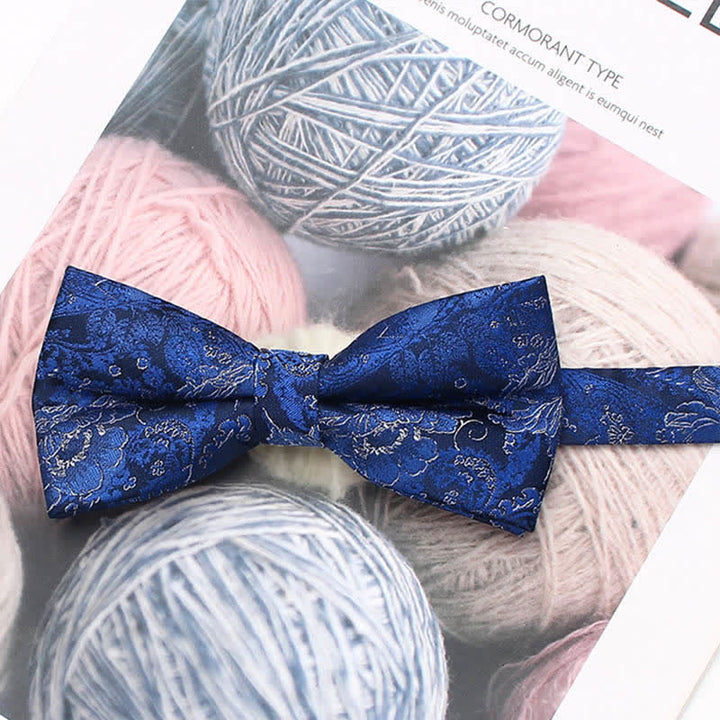 Nœud papillon à rayures florales de style vintage pour homme